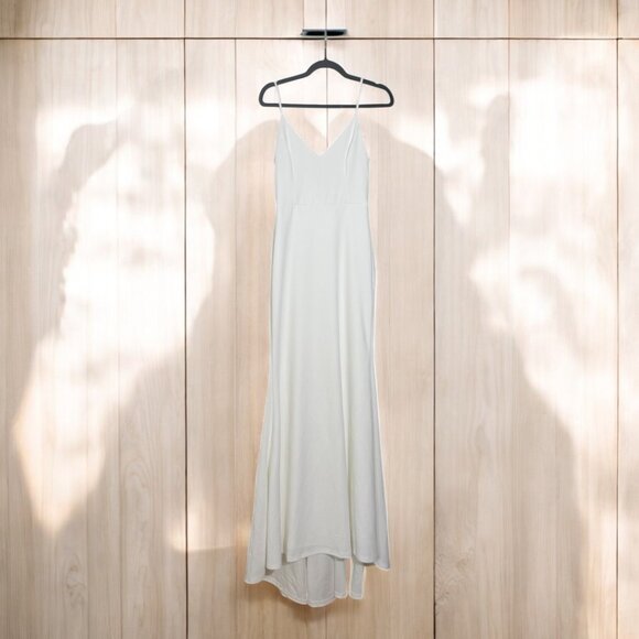 Lulus Feeling of Forever White Sleeveless Mermaid Maxi Dress Size Medium - Picture 5 of 9